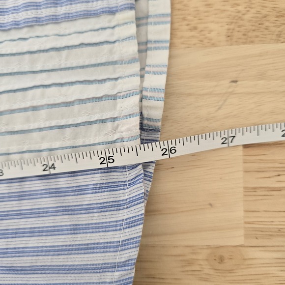 Maeve Button Down Shirt Womens 8 Blue White Striped Sleeveless Collared‎ Top - Picture 6 of 9